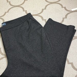 Modcloth high waisted cropped wide leg black gray pants size 22